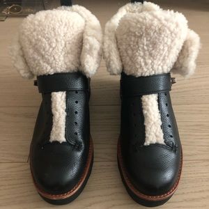 Coach winter platform shoes with shearling inside